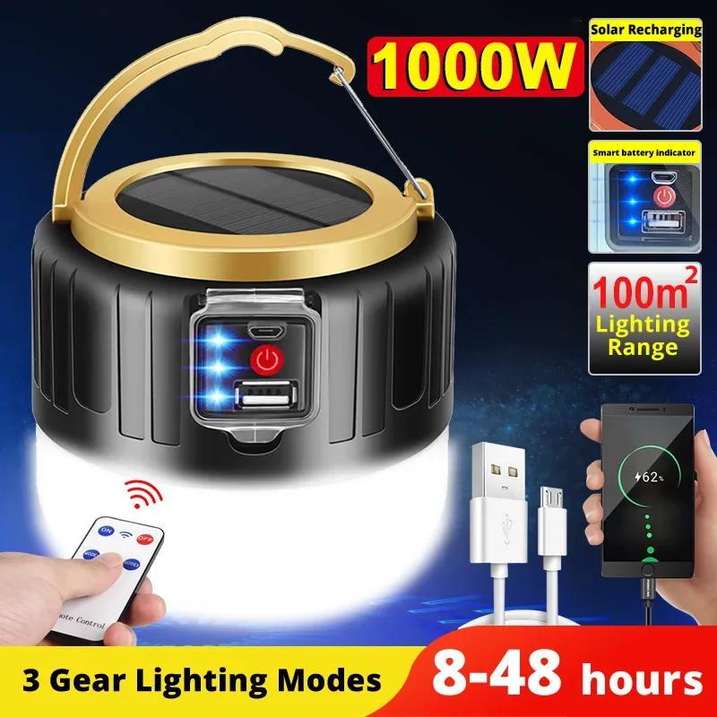 Outdoor Lighting Solar Panel - LED Solar Camping Light Power Bank