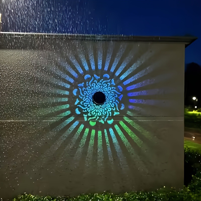 Outdoor Lighting And Landscape - Solar LED Wall Light Mandala Projection