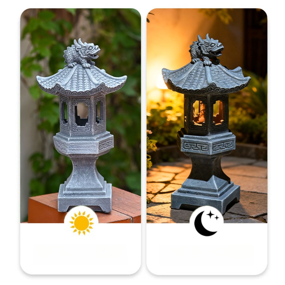 Zen Solar Pagoda Lantern with  - đánh giá và giá Outdoor Zen Lighting