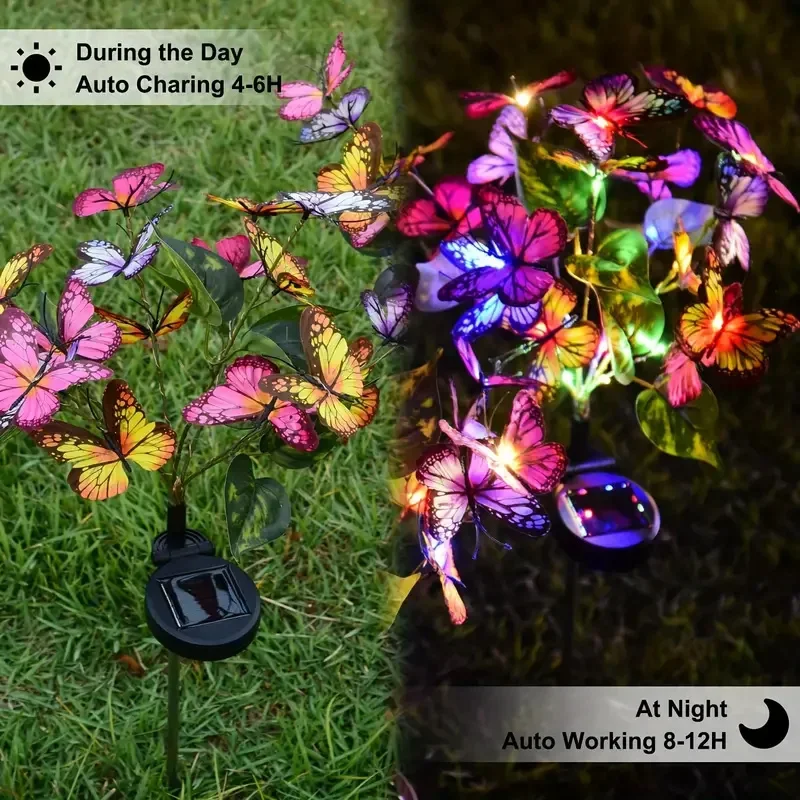 Solar LED Butterfly Garden Lig - đánh giá và giá Outdoor Lighting Solar Panel