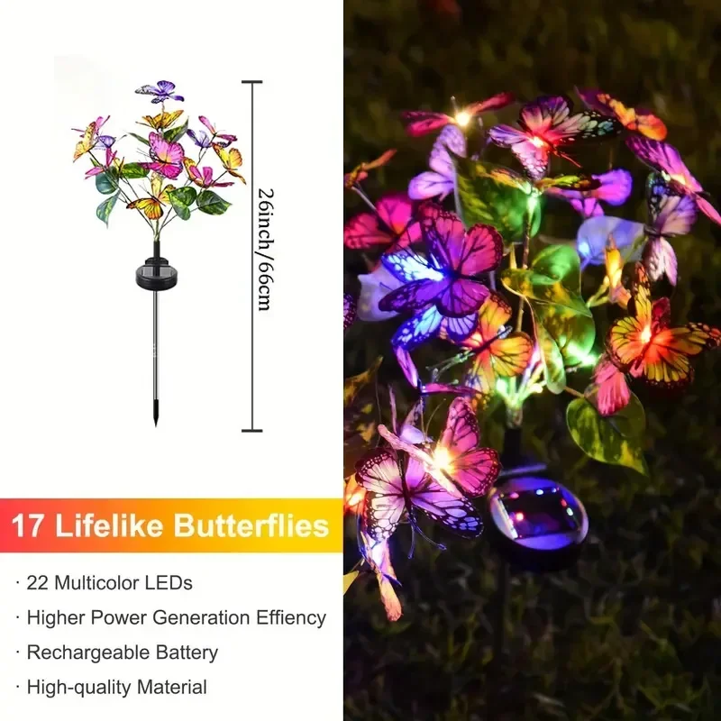 Solar LED Butterfly Garden Lig - đánh giá và giá Outdoor Lighting Solar Panel