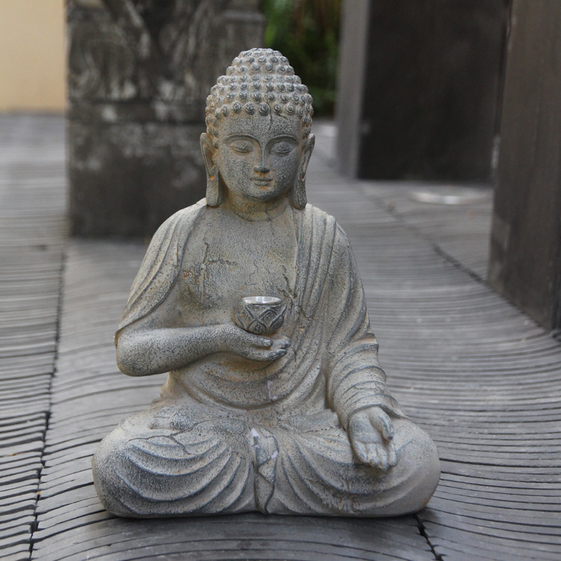 Resin Solar Buddha Statue Scul - đánh giá và giá Outdoor Zen Lighting