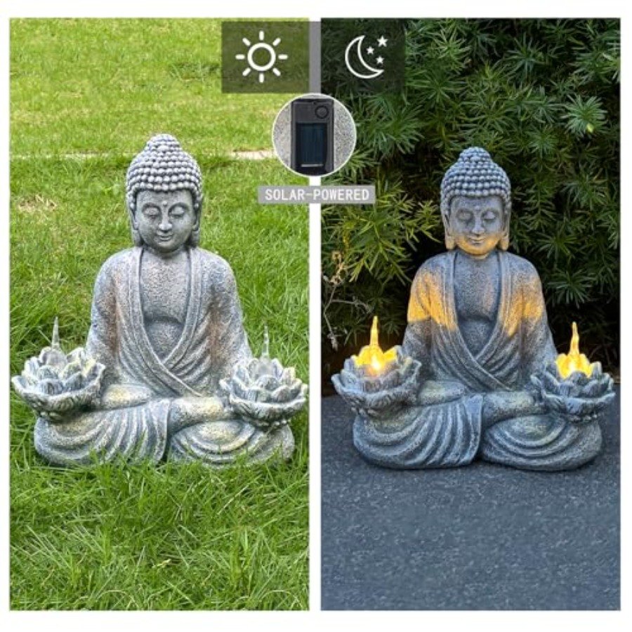 Buddha Statue for Home and Out - đánh giá và giá Outdoor Zen Lighting