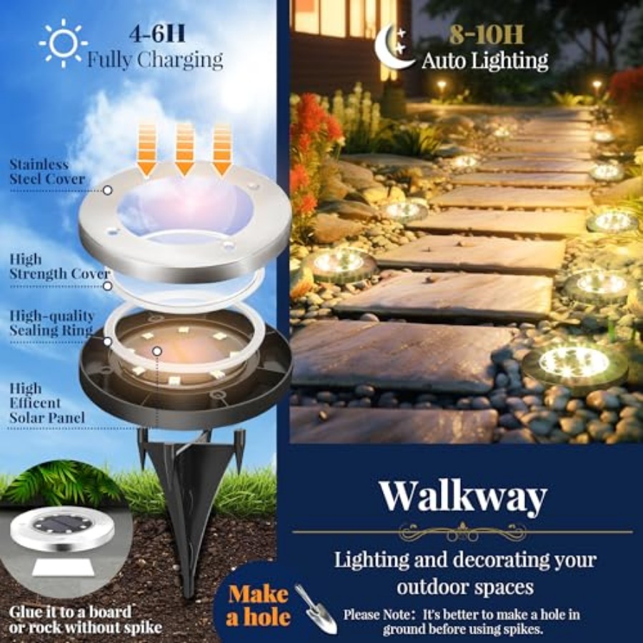 Solar Ground Lights Solar Ligh - đánh giá và giá Outdoor Lighting And Landscape